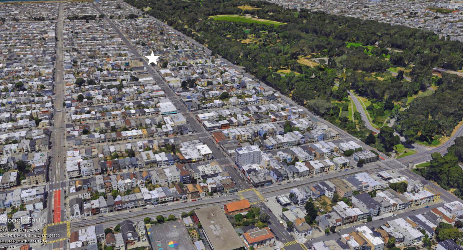 Aerial of the Sunset district in San Francisco