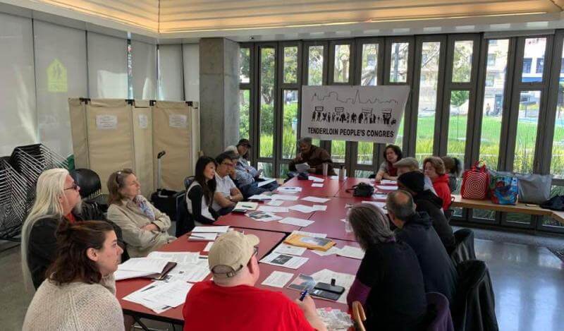 The Tenderloin People's Congress holds a meeting