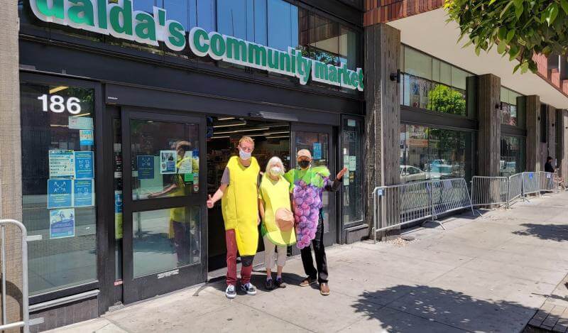 people in front of a store