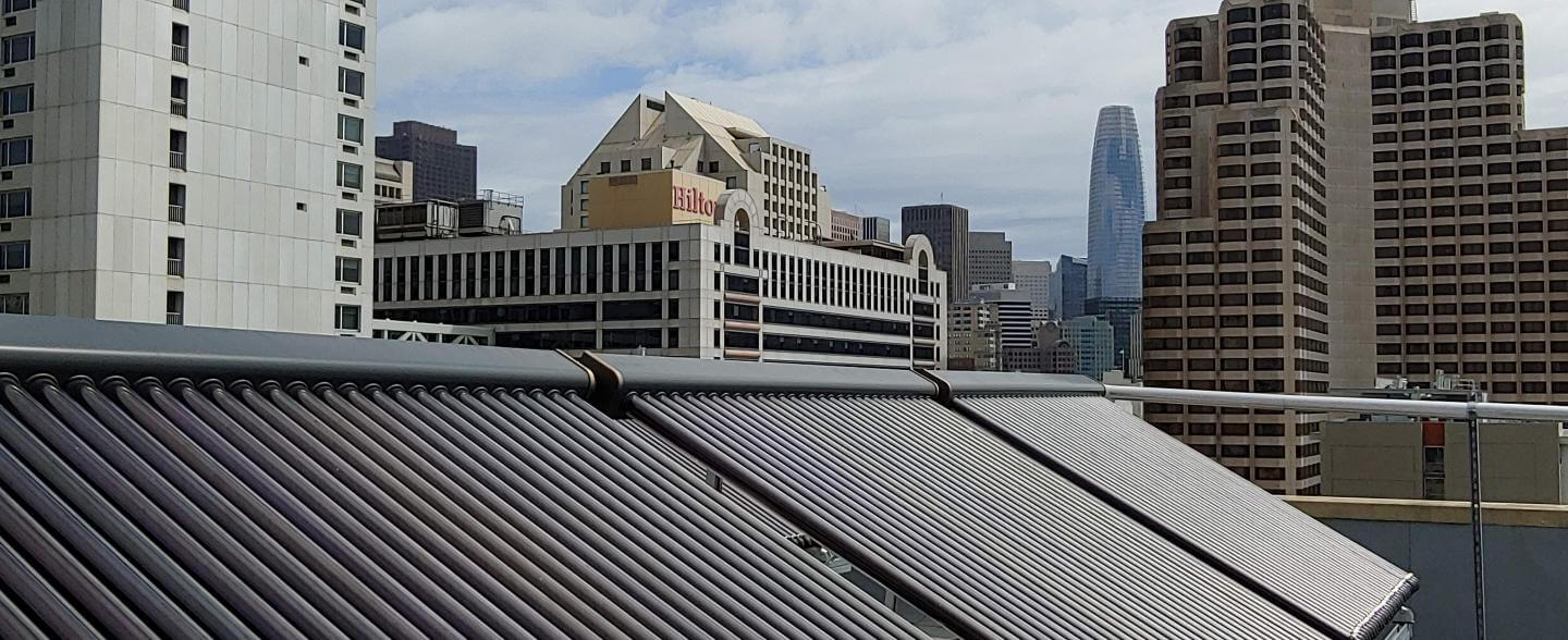 solar panels on roof
