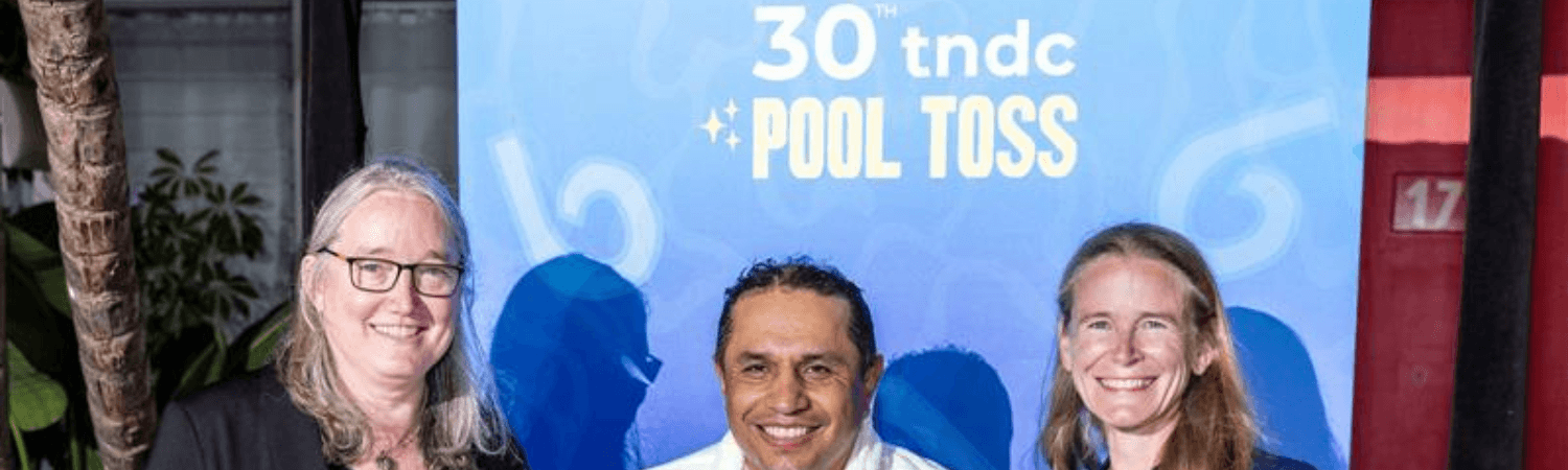 Roxanne Huey Katie Lamont and maurlio leon at pool toss