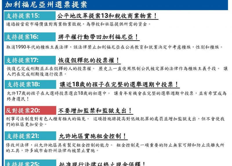 2020 Voter Guide in Chinese