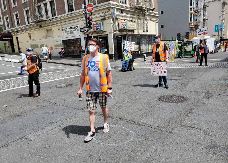 TL Activists Protest for the Return of the Muni 27 on Eddy Street