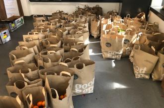 TNDC prepared and delivered over 500 bags of groceries to tenants