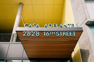entryway sign for Casa Adelante - 2828 16th Street